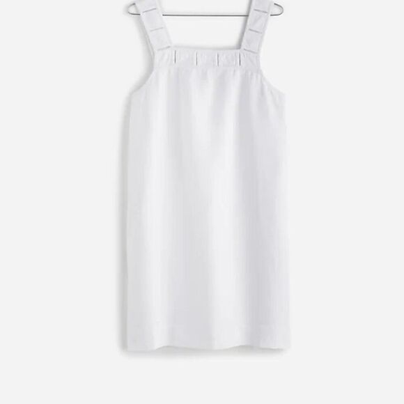 Madewell Embroidered Tank Mini Dress in Linen in White NWT size 2 - Picture 6 of 14